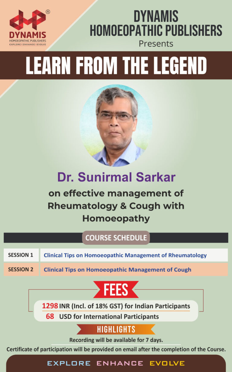 Clinical Tips on Homoeopathic Management of Rheumatology & Cough